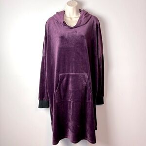 Vera Wang Women's Valour Long Sleeve Midi Length Hooded Lounger Dress Size 2X